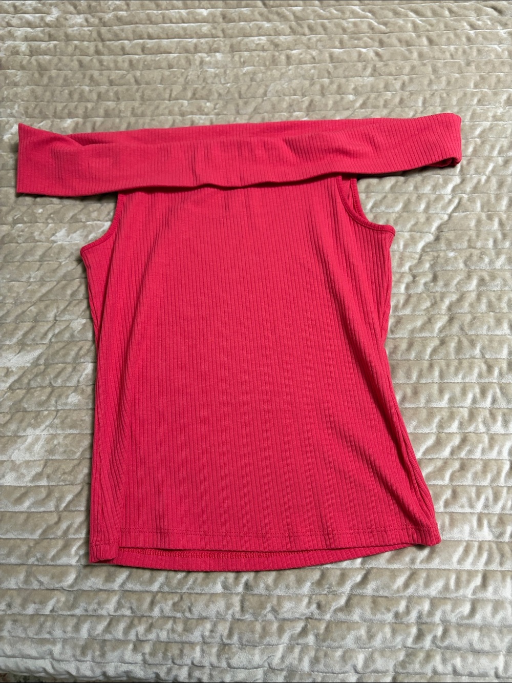 Old Navy Off-Shoulder Ribbed Crop Top - Red